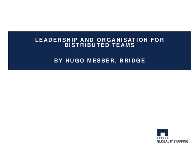 leadership and organisation for distributed teams 1 638