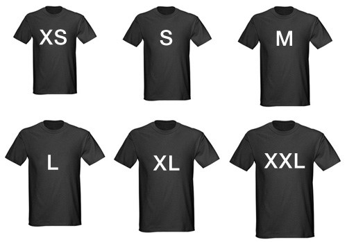 T shirt sizes