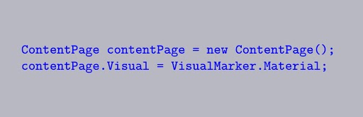 Apply Material Visual to pages Xamarin