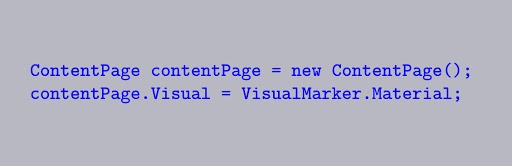 Apply Material Visual to pages Xamarin